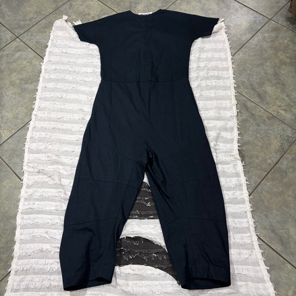 ROUCHA - JON V-NECK CURVED NECK CANVAS JUMPSUIT SZ A MORDERN CITY UTILITIES - Picture 15 of 15